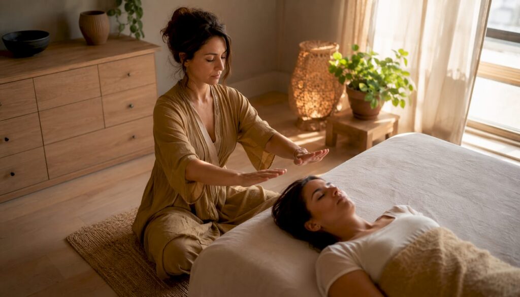 Spécialiste des soins énergétiques, j’accompagne mes clients dans une atmosphère sereine et apaisante.